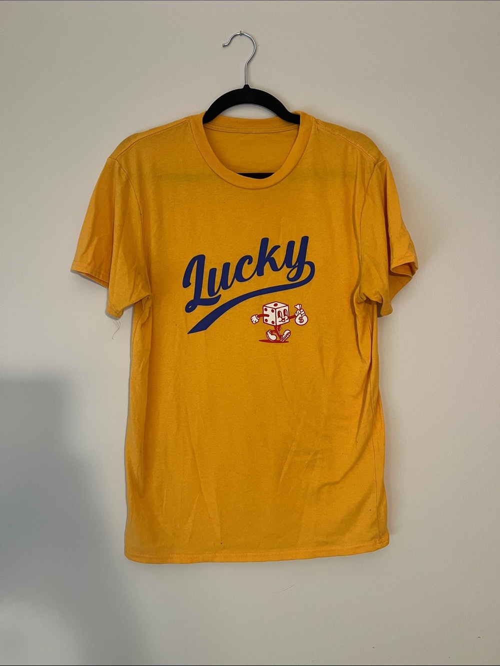 Lucky Graphic Crewneck T-Shirt - Golden Yellow